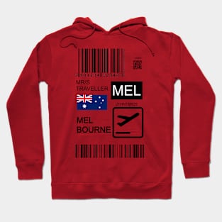 Melbourne Australia travel ticket Hoodie